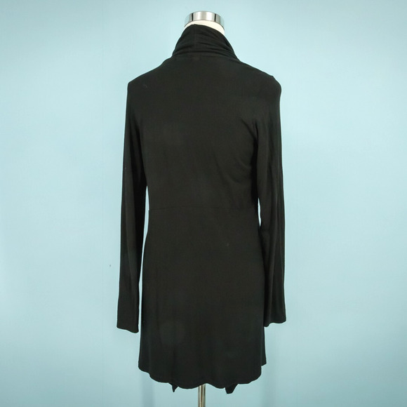 Cut Loose Size Medium M Black Draped Open Front Long Artsy Cardigan Sweater - Picture 2 of 6